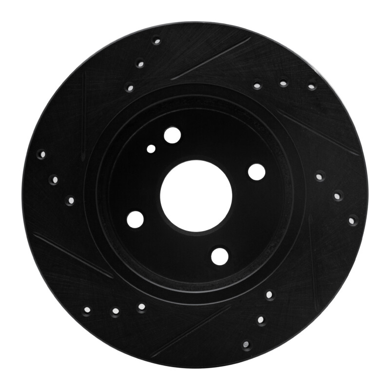 Mazda 2 Brake Rotor (1) - Front Right - R1 Concepts - Drilled & Slotted - Black - `11-`15